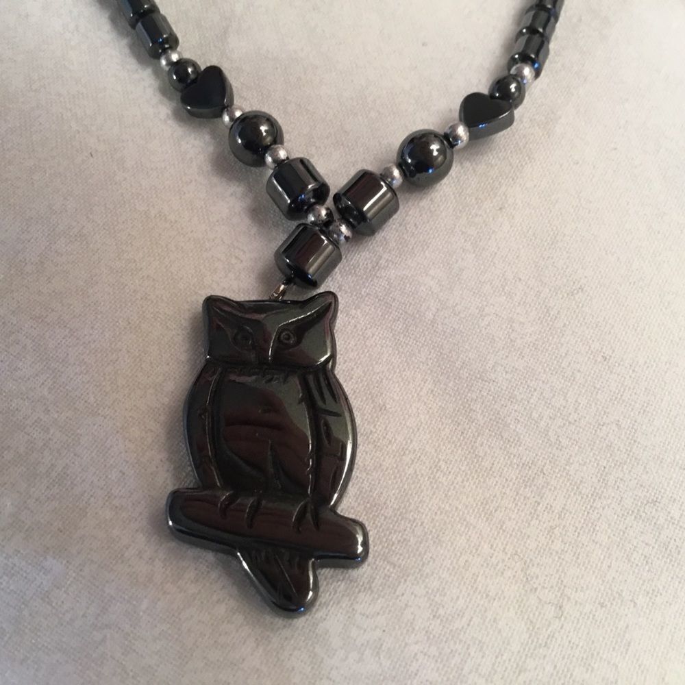 Hematite Bead Necklace with Own Pendant - Picture 5 of 8